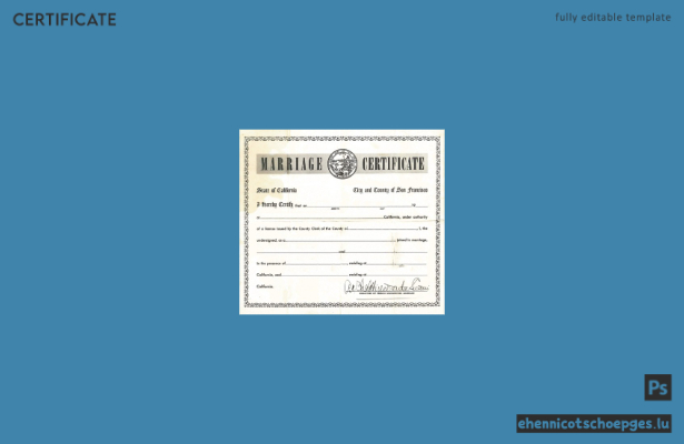 Beispiel einer kalifornischen Heiratsurkunde (USA)